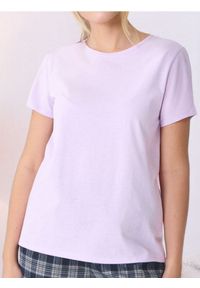 Sinsay - Koszulka basic - fioletowy. Kolor: fioletowy. Długość rękawa: krótki rękaw. Długość: krótkie #1