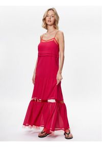 TwinSet - TWINSET Sukienka letnia 231TT2024 Różowy Regular Fit. Kolor: różowy. Sezon: lato