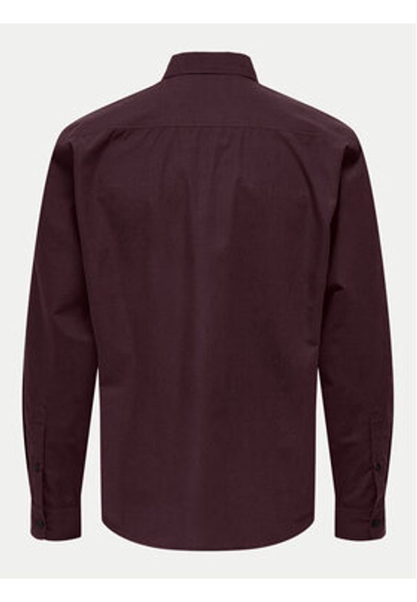 Only & Sons Koszula Pete 22033255 Bordowy Regular Fit. Kolor: czerwony. Materiał: bawełna