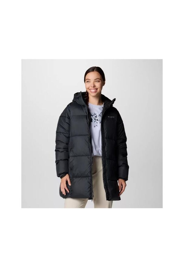columbia - Kurtka puchowa damska Columbia Puffect II Mid Hooded. Kolor: czarny. Materiał: puch