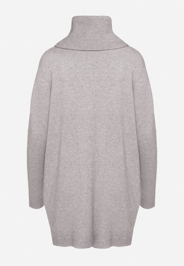 Born2be - Jasnoszary Golf z Modalem i Wiskozą Zesalttia. Okazja: na co dzień, na spotkanie biznesowe. Typ kołnierza: golf. Kolor: szary. Materiał: wiskoza. Styl: biznesowy, klasyczny, casual, elegancki