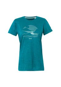 Regatta - Koszulka Damska Fingal IX Live Free Be Wild Marl. Kolor: różowy. Sport: turystyka piesza #1