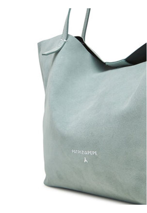 Patrizia Pepe Torebka 2B0130/L153 Turkusowy. Kolor: turkusowy. Materiał: skórzane, zamszowe