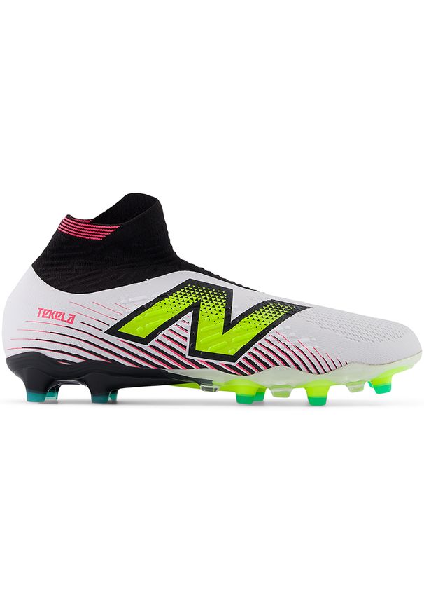 Korki męskie New Balance TEKELA PRO FG V4+ ST1FH45 – białe. Kolor: biały. Materiał: włókno, materiał, nylon, guma. Szerokość cholewki: normalna. Sport: bieganie