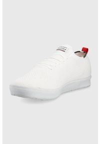 TOMMY HILFIGER - Tommy Hilfiger sneakersy kolor biały. Nosek buta: okrągły. Zapięcie: sznurówki. Kolor: biały. Materiał: materiał, guma, włókno #4