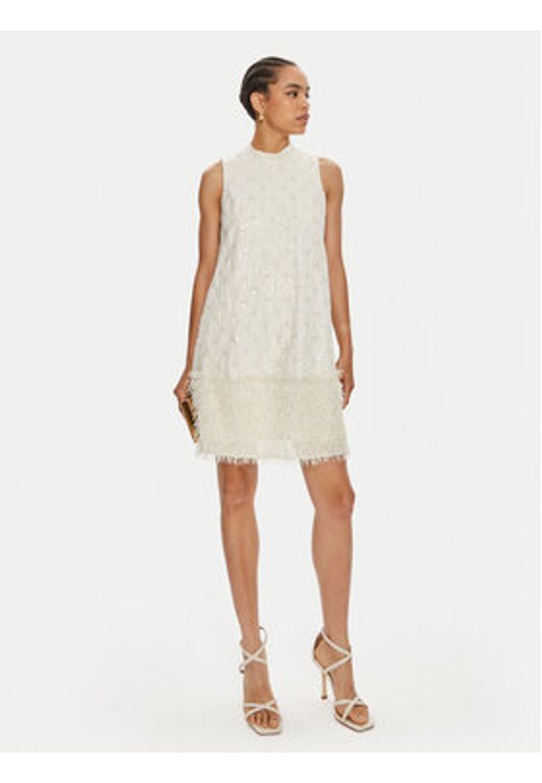 Bruuns Bazaar Sukienka koktajlowa Narina BBW3961 Écru Regular Fit. Materiał: syntetyk. Styl: wizytowy