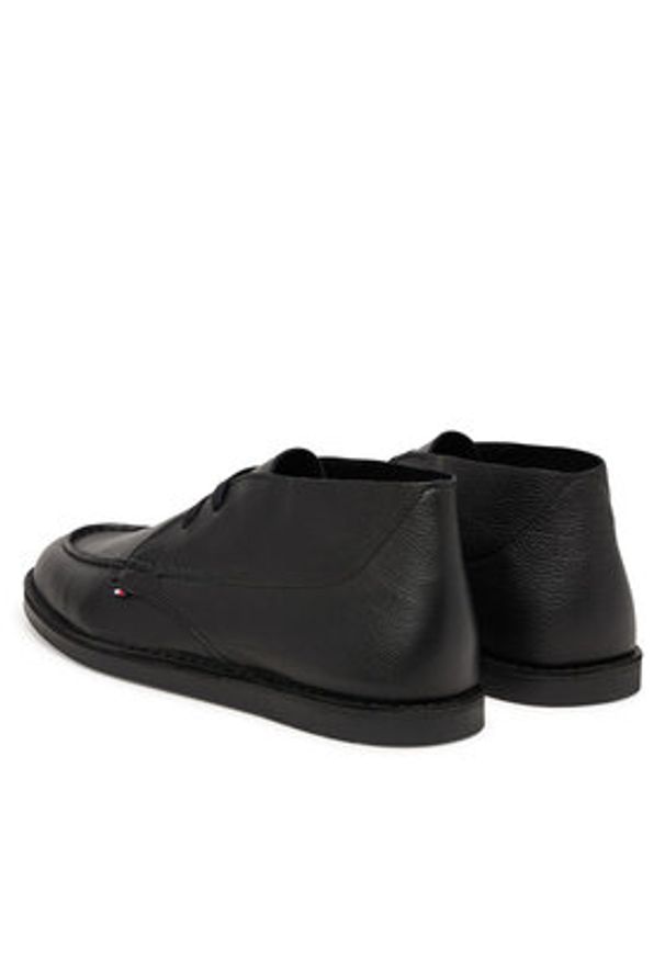 TOMMY HILFIGER - Tommy Hilfiger Półbuty Hilfiger Stitchdown Tbl Lth Chuk FM0FM05743 Czarny. Kolor: czarny. Materiał: skóra
