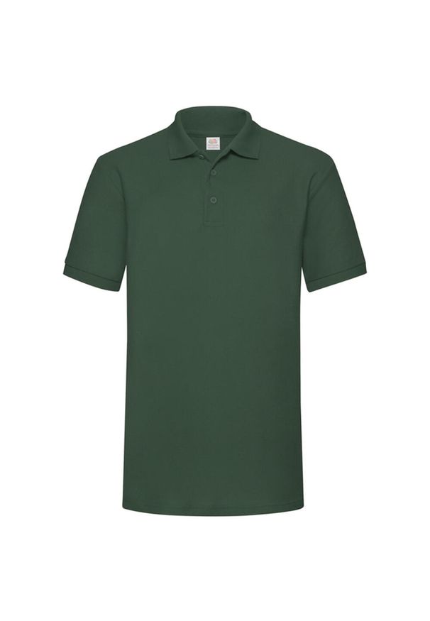 FRUIT OF THE LOOM - Męska Koszulka Polo O Wysokiej Gramaturze. Typ kołnierza: polo. Kolor: zielony