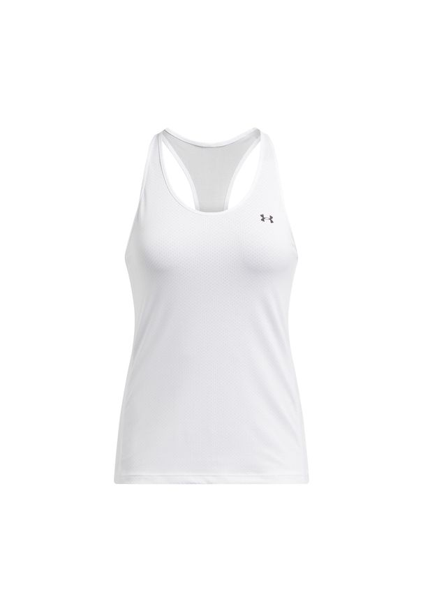 Damski tank top Under Armour HeatGear® Racer. Kolor: czarny, biały, wielokolorowy. Materiał: materiał. Sport: fitness
