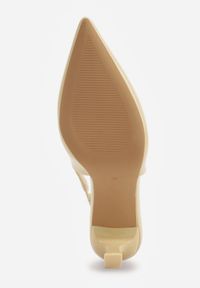 Born2be - Żółte Szpilki VICES z Odkrytą Piętą i Elegancką Aplikacją przy Pasku Naterena. Okazja: na co dzień. Zapięcie: pasek. Kolor: żółty. Materiał: jeans. Wzór: aplikacja. Obcas: na szpilce. Styl: elegancki #9