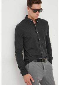 Polo Ralph Lauren koszula bawełniana męska kolor szary regular z kołnierzykiem button-down. Typ kołnierza: button down, polo. Kolor: szary. Materiał: bawełna. Długość rękawa: długi rękaw. Długość: długie. Wzór: gładki
