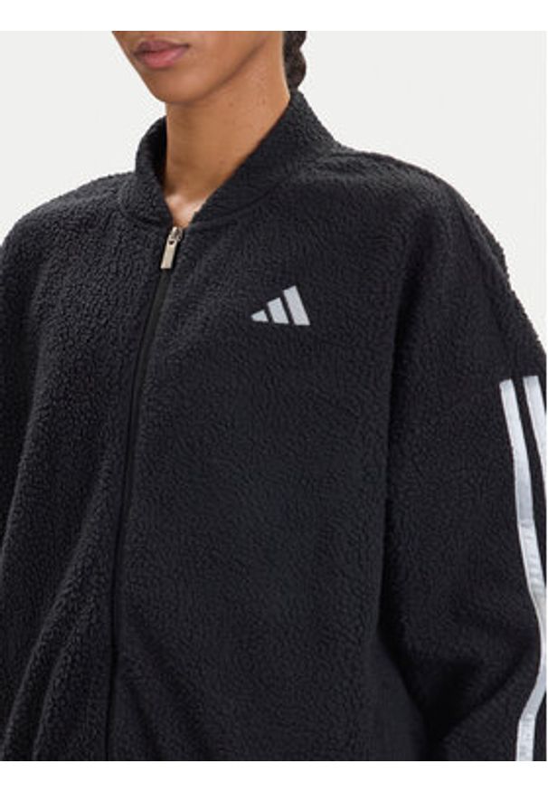 Adidas - adidas Bluza Holiday High Pile JM1891 Czarny Loose Fit. Kolor: czarny. Materiał: syntetyk