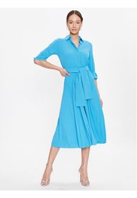 Marella Sukienka koszulowa Egadi 2336210231 Niebieski Regular Fit. Kolor: niebieski. Materiał: syntetyk. Typ sukienki: koszulowe