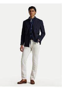 Polo Ralph Lauren Koszula 710968915007 Granatowy Slim Fit. Typ kołnierza: polo. Kolor: niebieski. Materiał: len #4