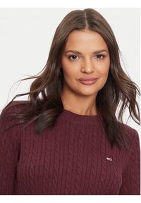 Tommy Jeans Sweter Essential DW0DW18683 Różowy Regular Fit. Kolor: różowy. Materiał: bawełna