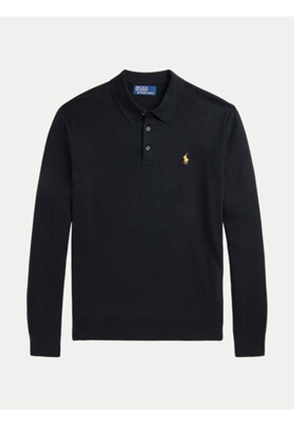 Polo Ralph Lauren Polo 710961338001 Czarny Regular Fit. Typ kołnierza: polo. Kolor: czarny. Materiał: bawełna
