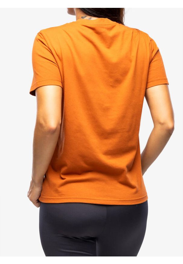 Fjällräven - Koszulka bawełniana damska Fjallraven Logo Tee. Kolor: pomarańczowy. Materiał: bawełna