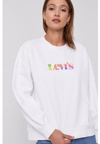 Levi's® - Levi's Bluza A1427.0000 damska kolor biały z nadrukiem. Okazja: na spotkanie biznesowe. Kolor: biały. Długość rękawa: długi rękaw. Długość: długie. Wzór: nadruk. Styl: biznesowy #2
