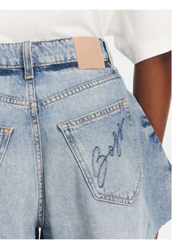 BOSS Szorty jeansowe 50534231 Niebieski Relaxed Fit. Kolor: niebieski. Materiał: bawełna
