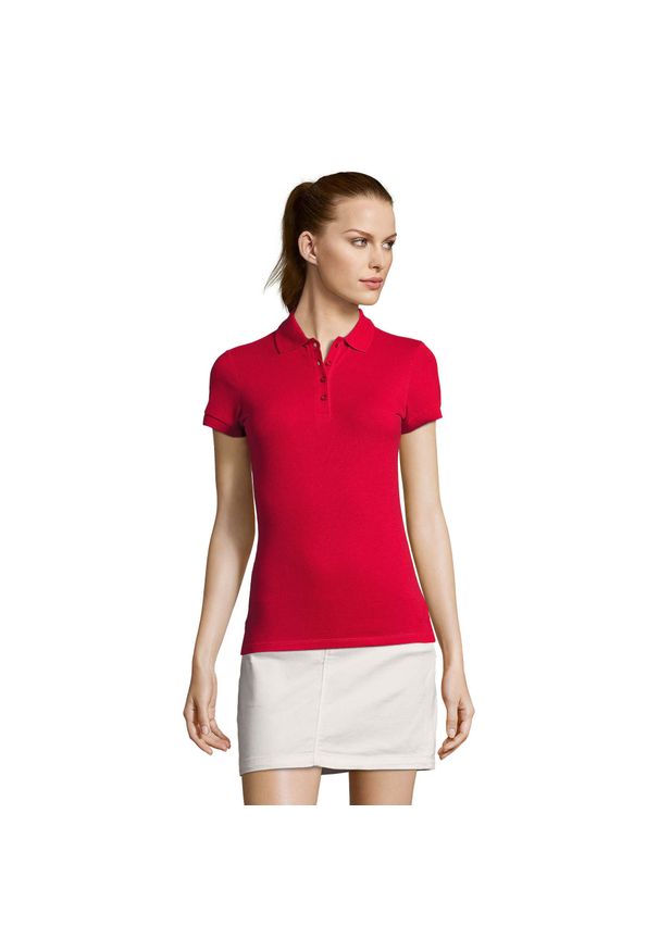 SOL'S - Damska Koszulka Polo Passion. Typ kołnierza: polo. Kolor: czerwony