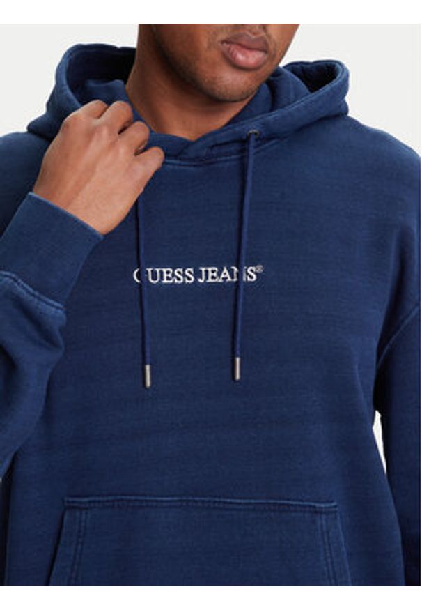 Guess Jeans Bluza M5YQ27 KCXQ1 Granatowy Regular Fit. Kolor: niebieski. Materiał: bawełna