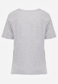 Renee - Jasnoszary T-shirt Errona. Kolor: szary. Materiał: jeans, dzianina. Długość rękawa: krótki rękaw. Długość: krótkie #5
