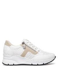 Rieker Sneakersy N6304-80 Biały. Kolor: biały. Materiał: skóra
