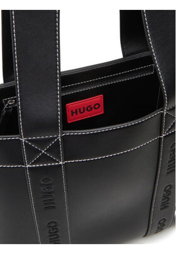 Hugo - HUGO Torebka Becky Up 50547491 Czarny. Kolor: czarny. Materiał: skórzane