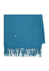 Wittchen - Damski szal z frędzlami niebieski. Kolor: niebieski. Materiał: poliester. Sezon: wiosna, jesień, zima. Styl: klasyczny, elegancki #1