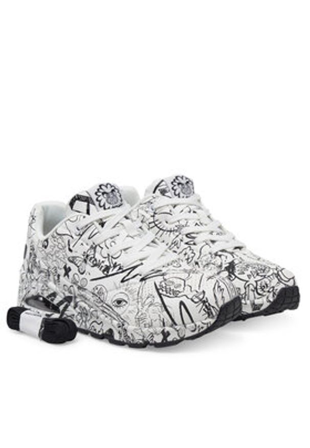 skechers - Skechers Sneakersy 177972/WBK Biały. Kolor: biały. Materiał: skóra