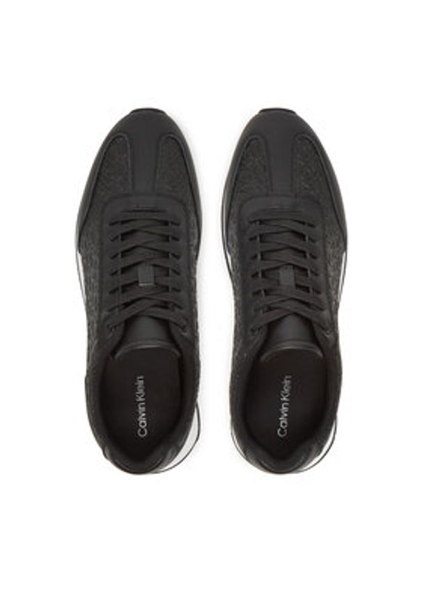 Calvin Klein Sneakersy Low Prof Runn Laceup Mono HM0HM01896 Czarny. Kolor: czarny. Materiał: skóra