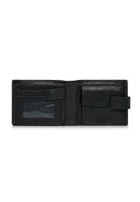 Ochnik - Skórzany zapinany czarny portfel męski. Kolor: czarny. Materiał: skóra #5