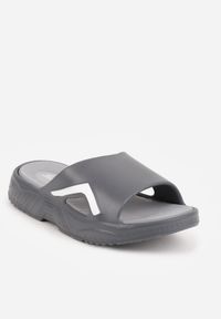 Born2be - Szare Piankowe Klapki Basenowe na Grubej Podeszwie Atexia. Okazja: do domu, na co dzień, na plażę. Kolor: szary. Materiał: dresówka. Sezon: lato. Styl: sportowy, klasyczny, wakacyjny, casual #2