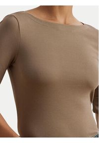 Lauren Ralph Lauren - LAUREN RALPH LAUREN Bluzka 200654963191 Beżowy Slim Fit. Kolor: beżowy. Materiał: bawełna #5