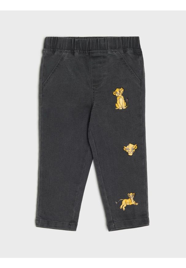 Sinsay - Jeansy z elastycznym pasem The Lion King - szary. Kolor: szary. Materiał: jeans
