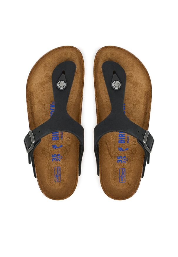 Japonki Birkenstock. Kolor: czarny. Materiał: len