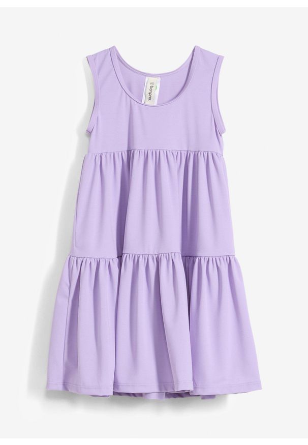 bonprix - Dziewczęca sukienka kąpielowa. Kolor: fioletowy