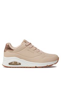 skechers - Skechers Sneakersy Uno Shimmer Away 155196/NAT Różowy. Kolor: różowy. Materiał: skóra