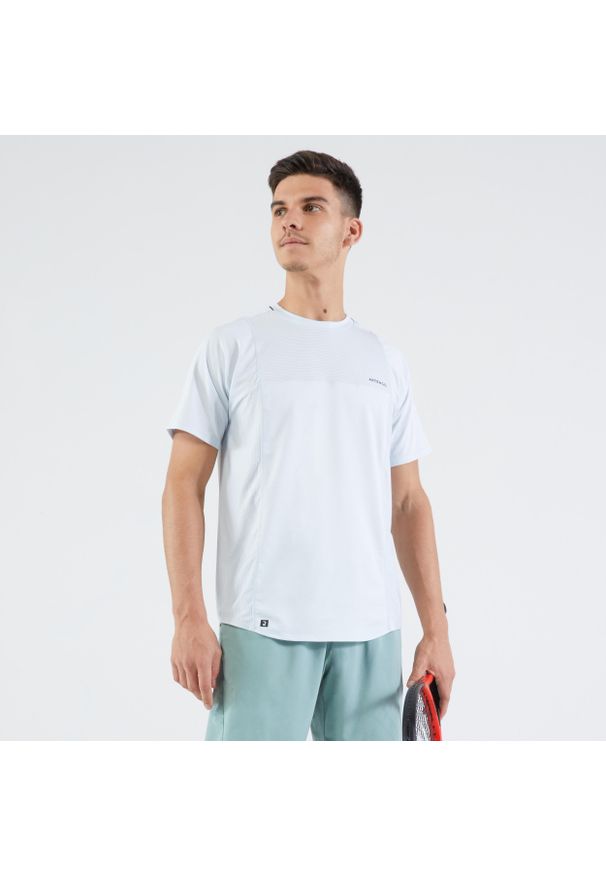ARTENGO - Koszulka tenisowa męska Artengo Dry Gaël Monfils. Kolor: niebieski, wielokolorowy, szary. Materiał: materiał, poliester, elastan. Sport: tenis