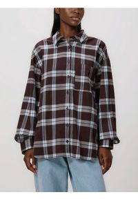 Reserved - Koszula w kratę - ciemnobrązowy. Kolor: brązowy. Materiał: tkanina, bawełna, wiskoza
