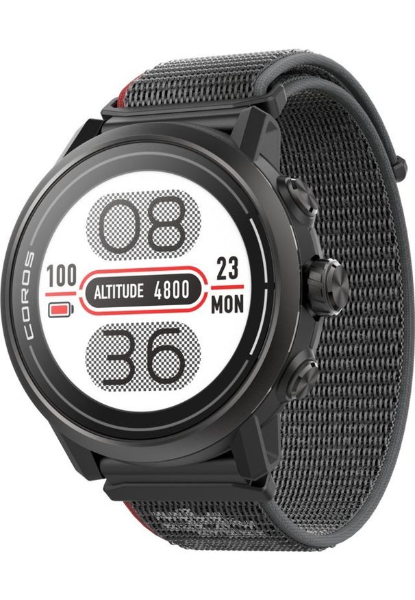 COROS - Zegarek sportowy Coros APEX 2 GPS Czarny (91021200). Kolor: czarny. Styl: sportowy