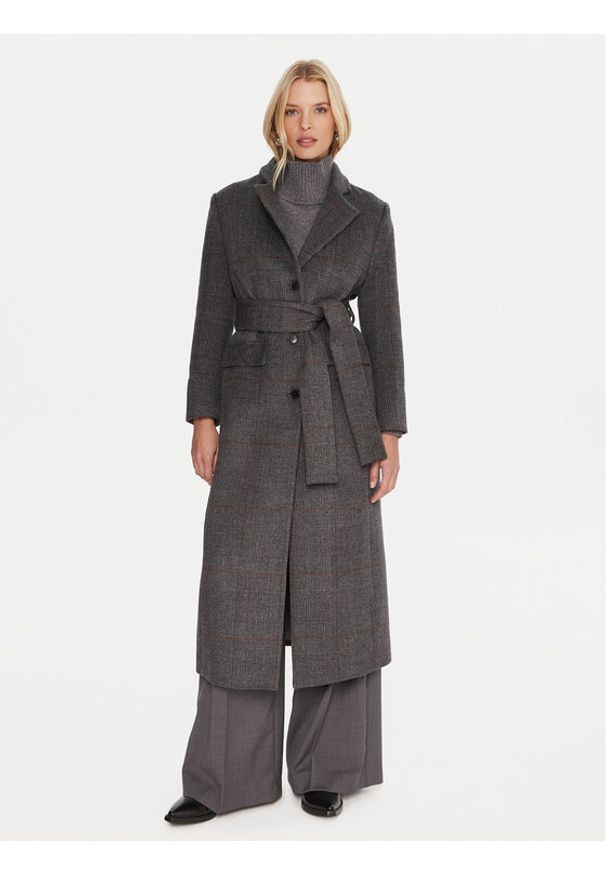 Marella Płaszcz wełniany Giostro 2523016162 Szary Regular Fit. Kolor: szary. Materiał: wełna