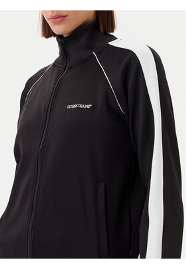 Guess Jeans Bluza W5GQ38 KB212 Czarny Regular Fit. Kolor: czarny. Materiał: syntetyk