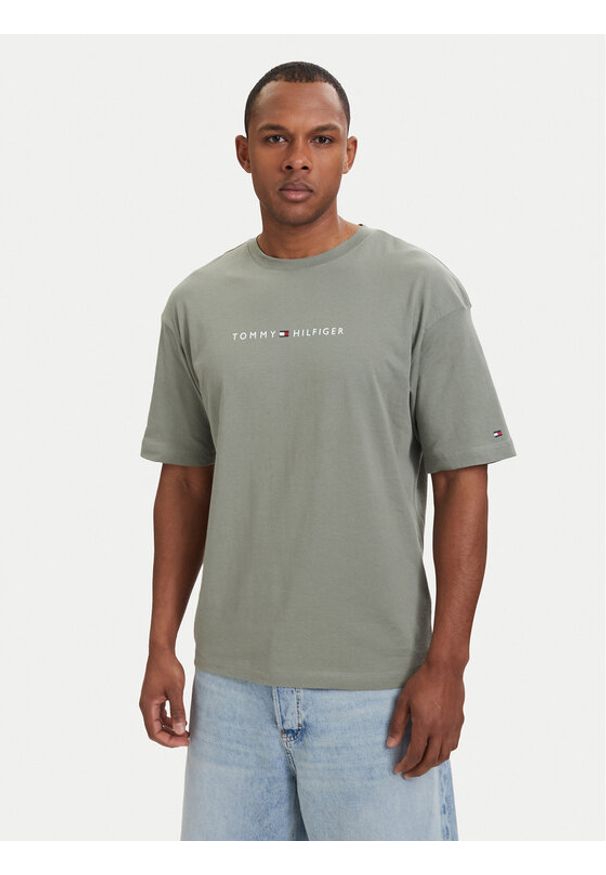 TOMMY HILFIGER - Tommy Hilfiger T-Shirt UM0UM03643 Zielony jasny Regular Fit. Kolor: zielony. Materiał: bawełna