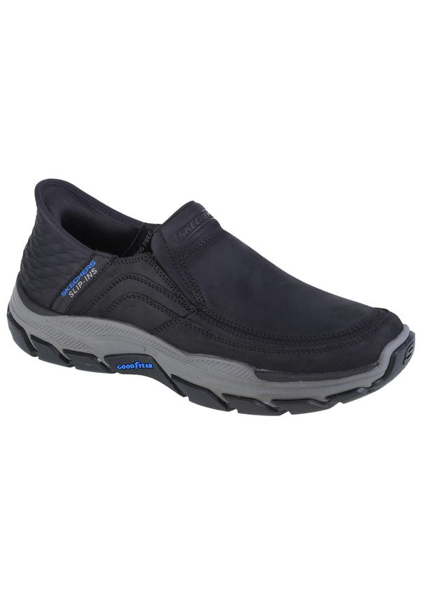 skechers - Buty sportowe Sneakersy męskie, Skechers Respected - Elgin Slip-ins. Kolor: czarny. Sport: turystyka piesza