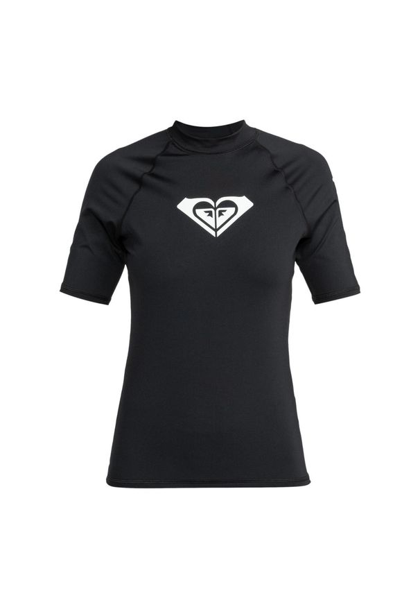 Roxy - Koszulka do pływania damska ROXY Whole Hearted. Kolor: czarny. Materiał: poliester, materiał, elastan, tkanina. Długość: krótkie