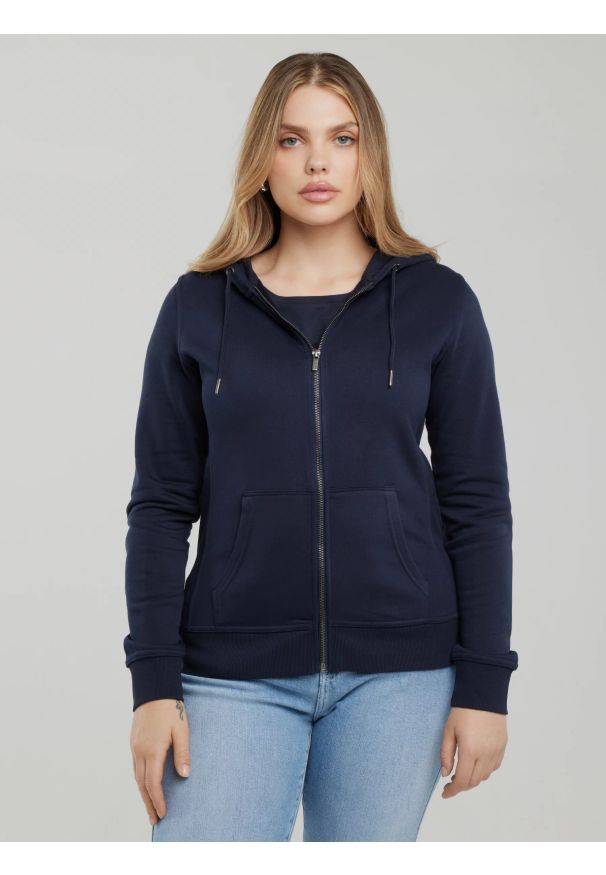 Big-Star - Bluza damska z kapturem granatowa Laurisana 403. Okazja: na spacer. Typ kołnierza: kaptur. Kolor: niebieski. Materiał: dzianina, dresówka, jeans. Długość: długie. Styl: sportowy