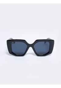 Big-Star - Okulary przeciwsłoneczne damskie czarne Aroni 906. Kolor: czarny. Wzór: aplikacja #1