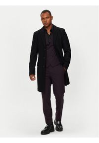 Hugo Płaszcz wełniany Migor 2441 50528793 Czarny Slim Fit. Kolor: czarny. Materiał: wełna