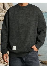 Sinsay - Bluza crewneck ze wzorem - zielony. Kolor: zielony